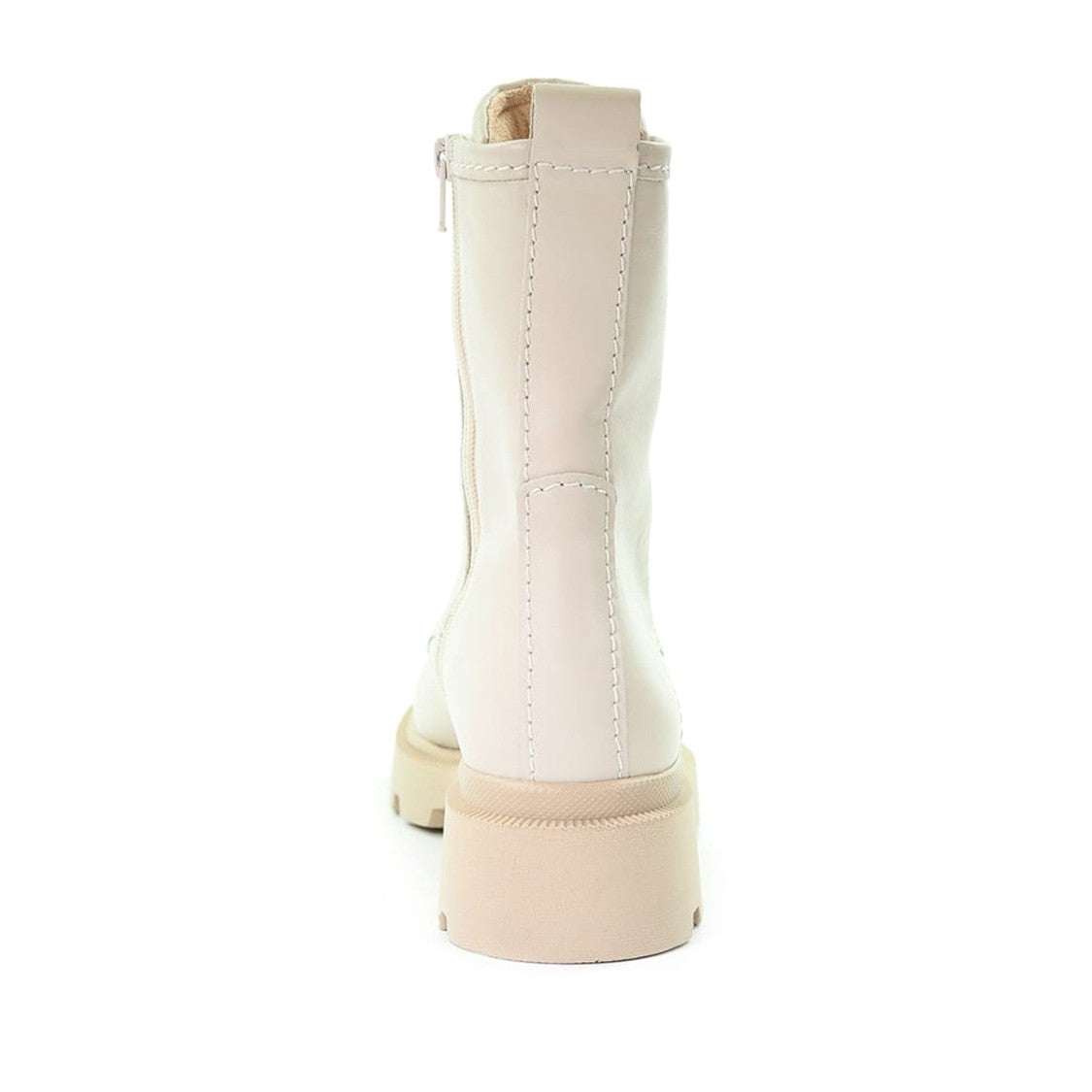 Gabor Beige Chunky Sole Lace-Up Leather Ankle Boots