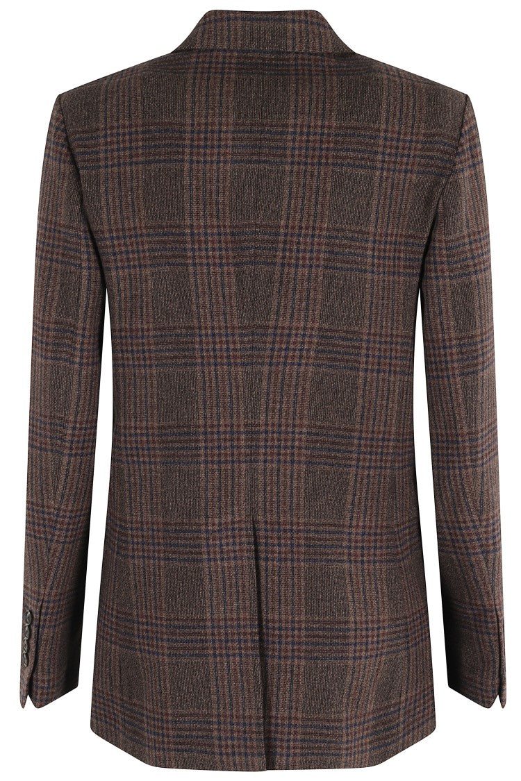 Circolo 1901 Brown Check Pattern Double-Breasted Jacket