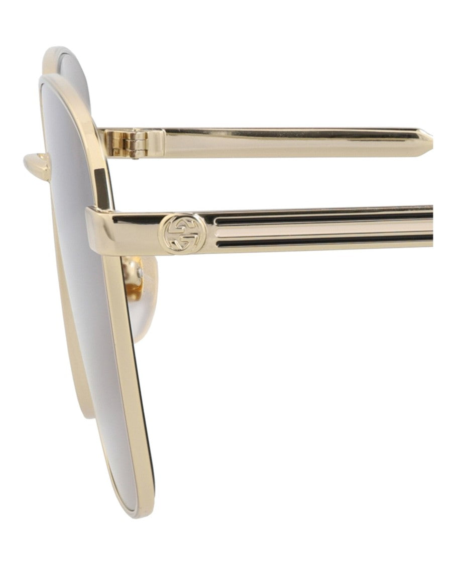 Gucci Square-Frame Metal Sunglasses
