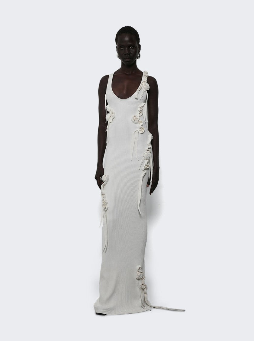 Coperni Knitted Ribbon Long Tank Dress White