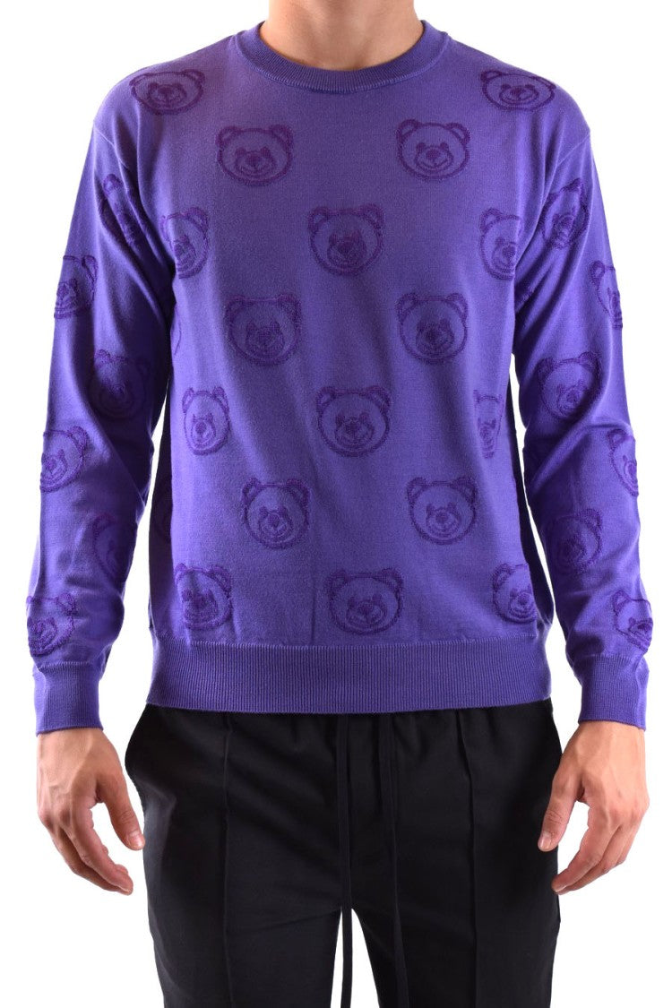 Moschino Multicolor Viscose Knitwear With Bear Pattern