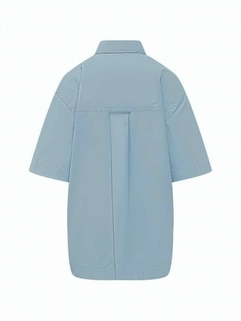 Ami Paris Relaxed Fit Poplin Short-Sleeve Shirt With Classic Collar