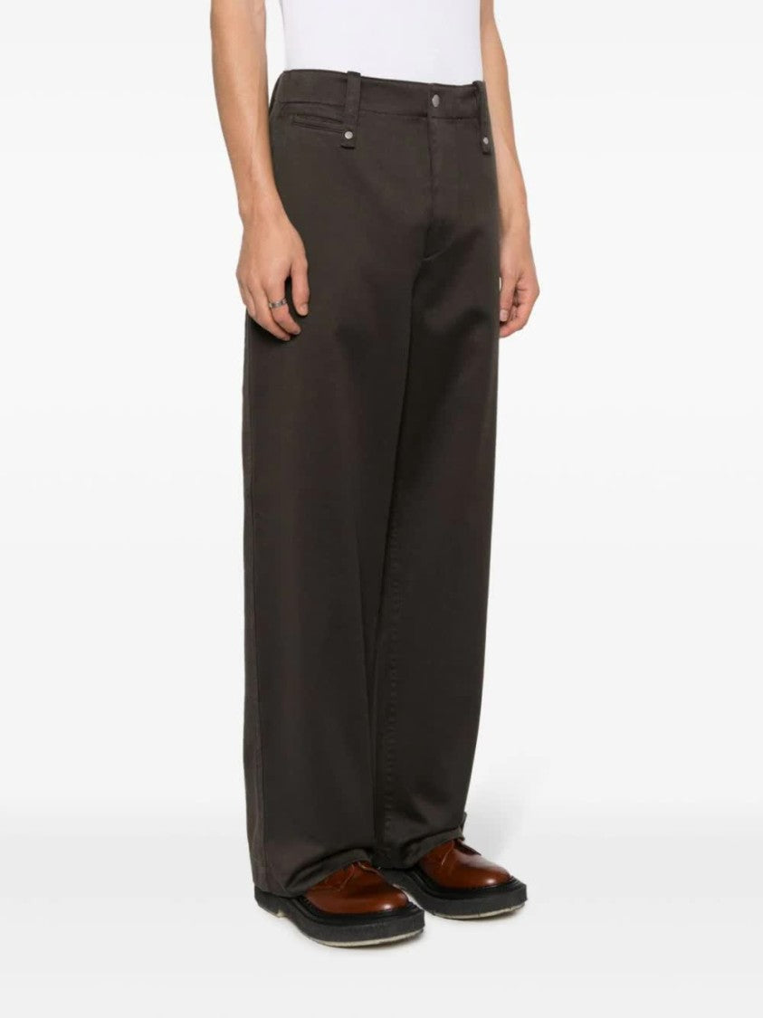 Burberry Relaxed Fit Brown Cotton Pants