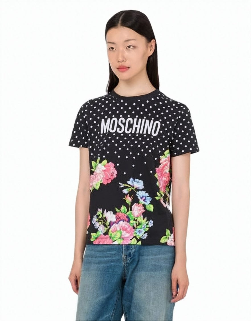 Moschino Short-Sleeved Moschino T-Shirt With Floral Prints