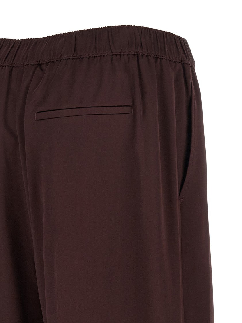 Tory Burch Straight Leg Trousers In Luminous Brown Fabric
