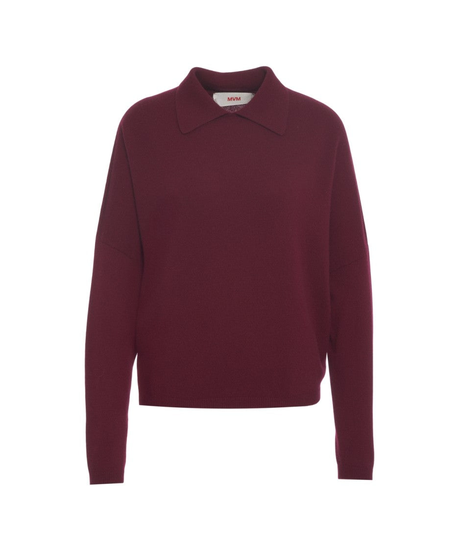 Mvm Knitted Sweater With Polo Neck