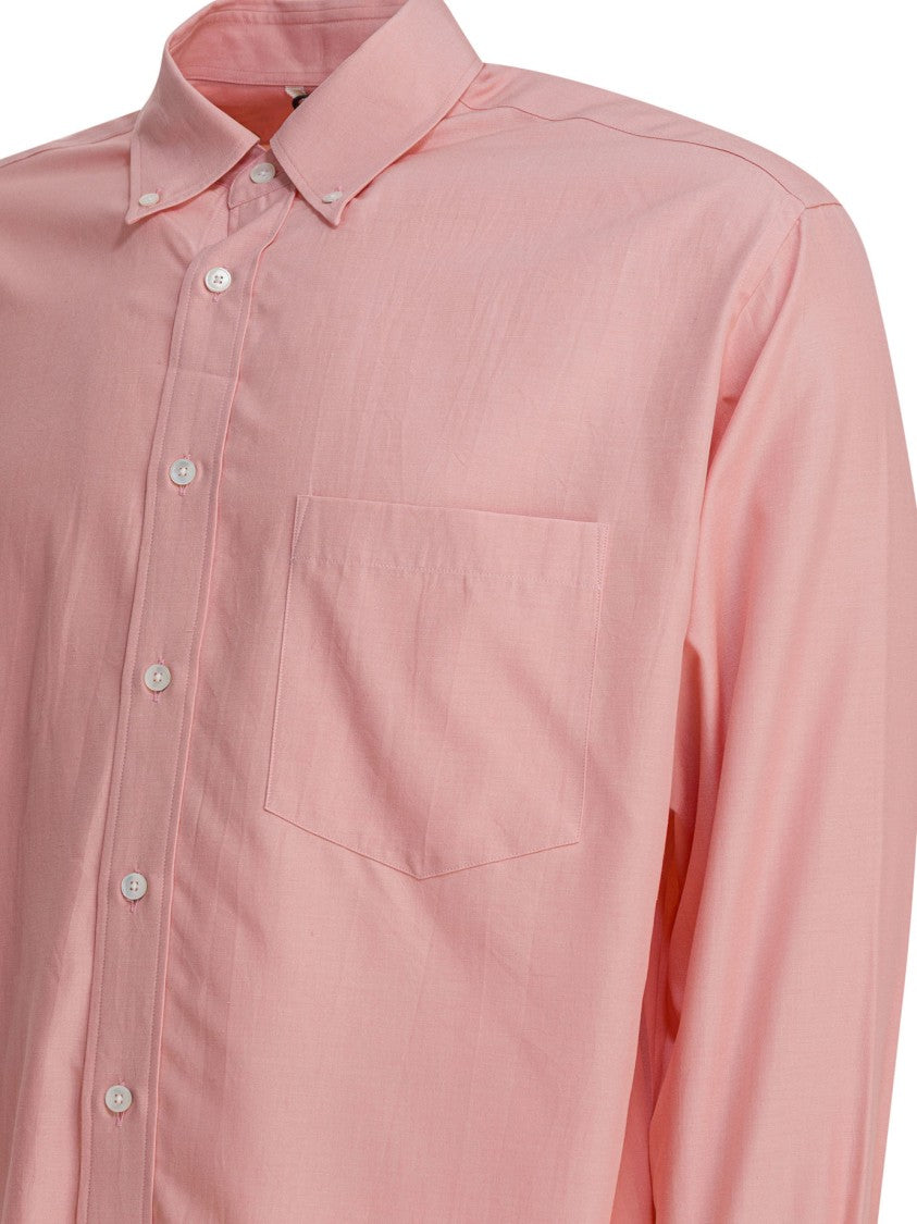Auralee Silk Shirt With Button-Down Collar