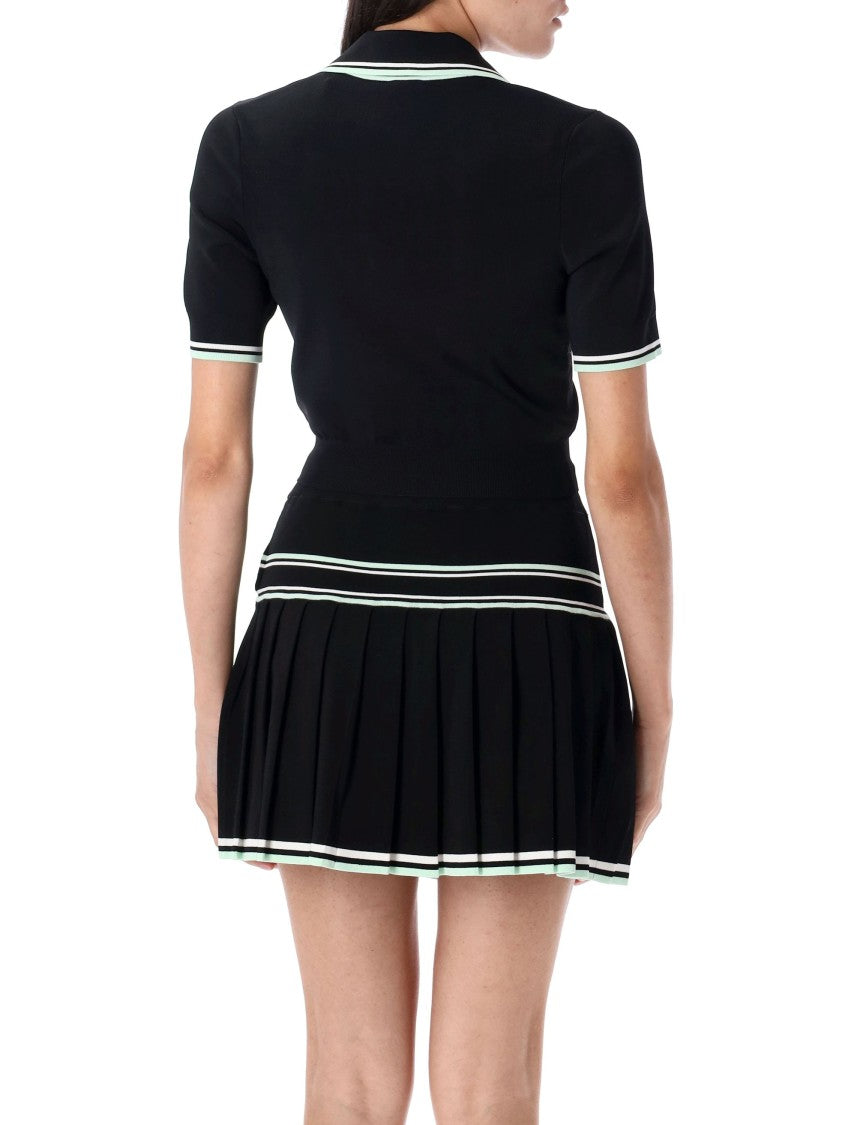 Casablanca Fitted Black Viscose Polo