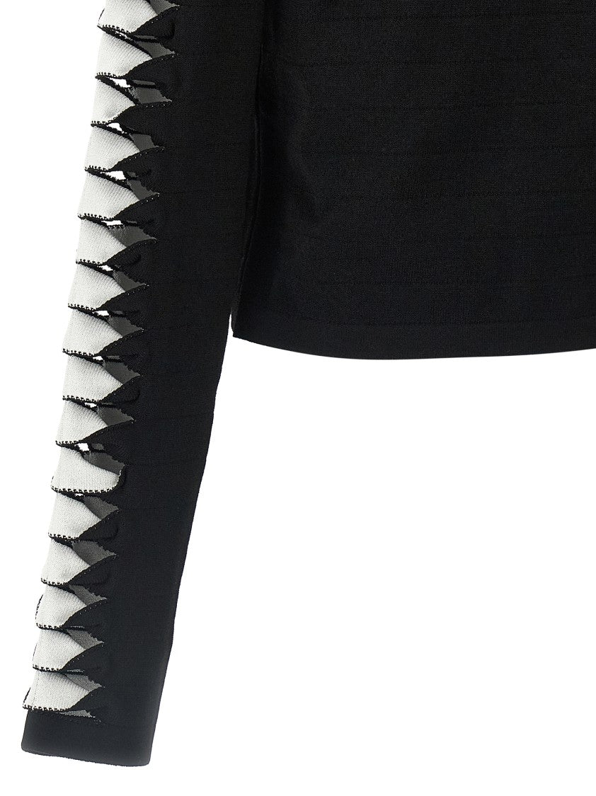 Balmain Cropped Blazer With Cut-Out Details And Bold Embellishments