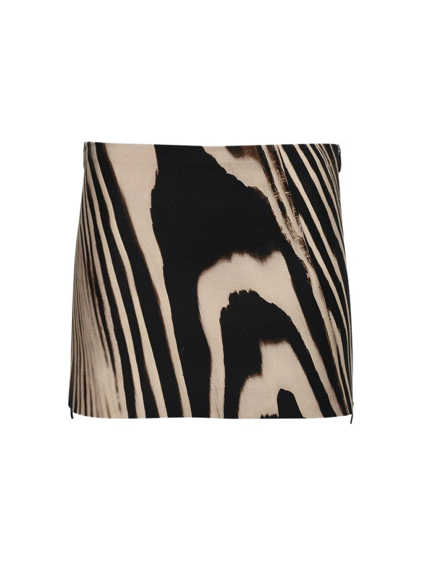 David Koma Zebra Print Mini Skirt - Beige And Black