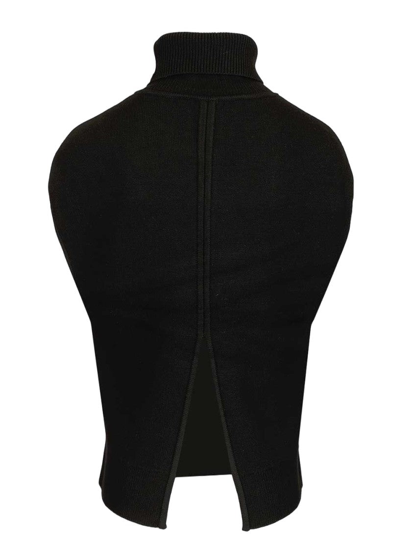 Totême Double-Knit Cape With High Turtleneck And Modern Split Back