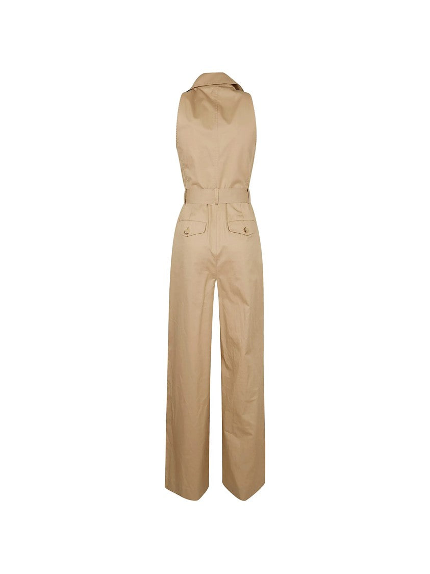 Lauren Ralph Lauren Light Beige Woven Wide Leg Jumpsuit