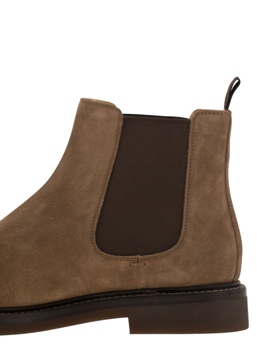 Brunello Cucinelli Chelsea Boot In Suede