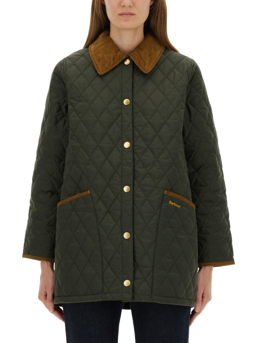 Barbour Quilted Short Jacket With Diamond Pattern