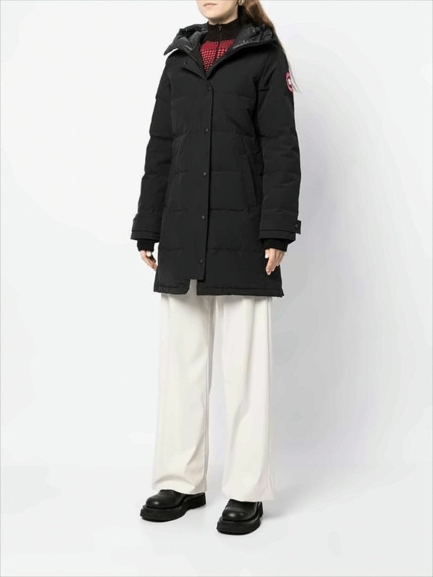 Canada Goose Mid-Length Padded Coat With Detachable Hood And Quilted Design