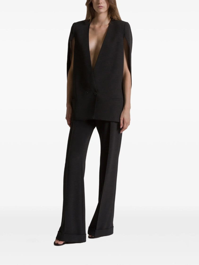 Alberta Ferretti Black Structured Sleeveless Viscose Jacket