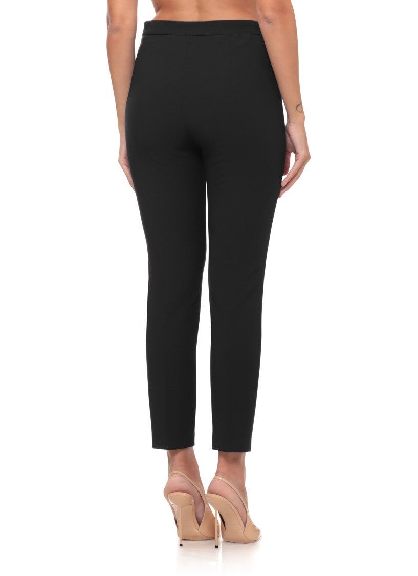 Elisabetta Franchi Cropped Slim-Fit Trousers With Decorative Waist Application