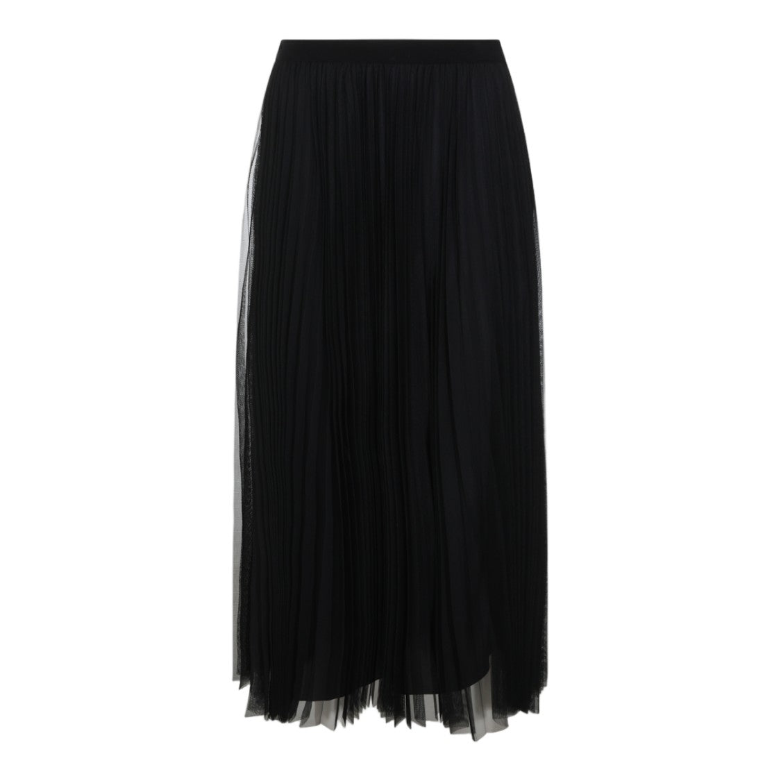 Fabiana Filippi Pleated Semi-Sheer Overlay Midi Skirt