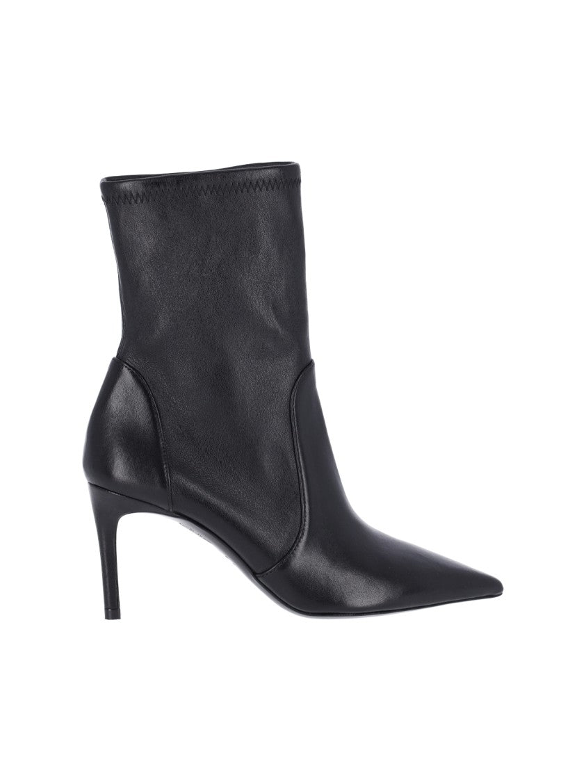 Stuart Weitzman Black Power 75 Stiletto Lambskin Boots