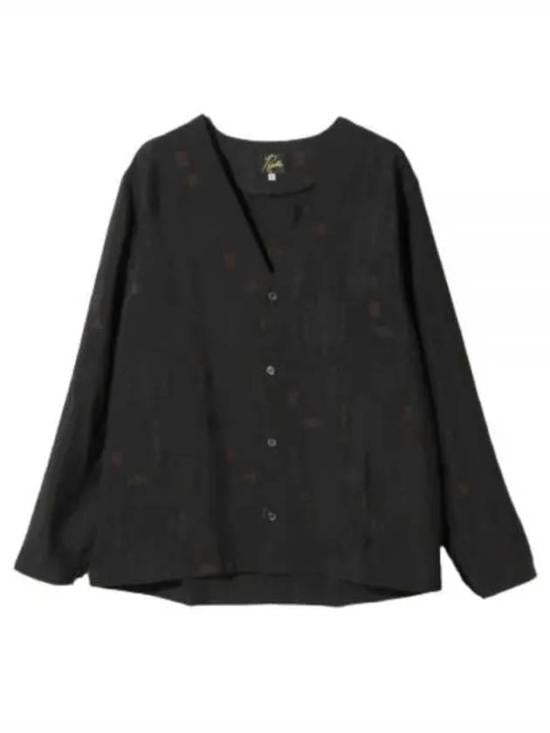 Needles Long-Sleeve V-Neck Shirt With Textured Fabric