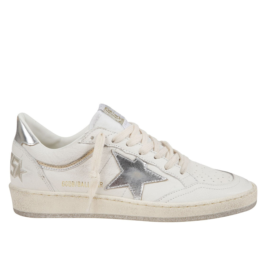 Golden Goose White Leather Sneakers With Glitter Sole