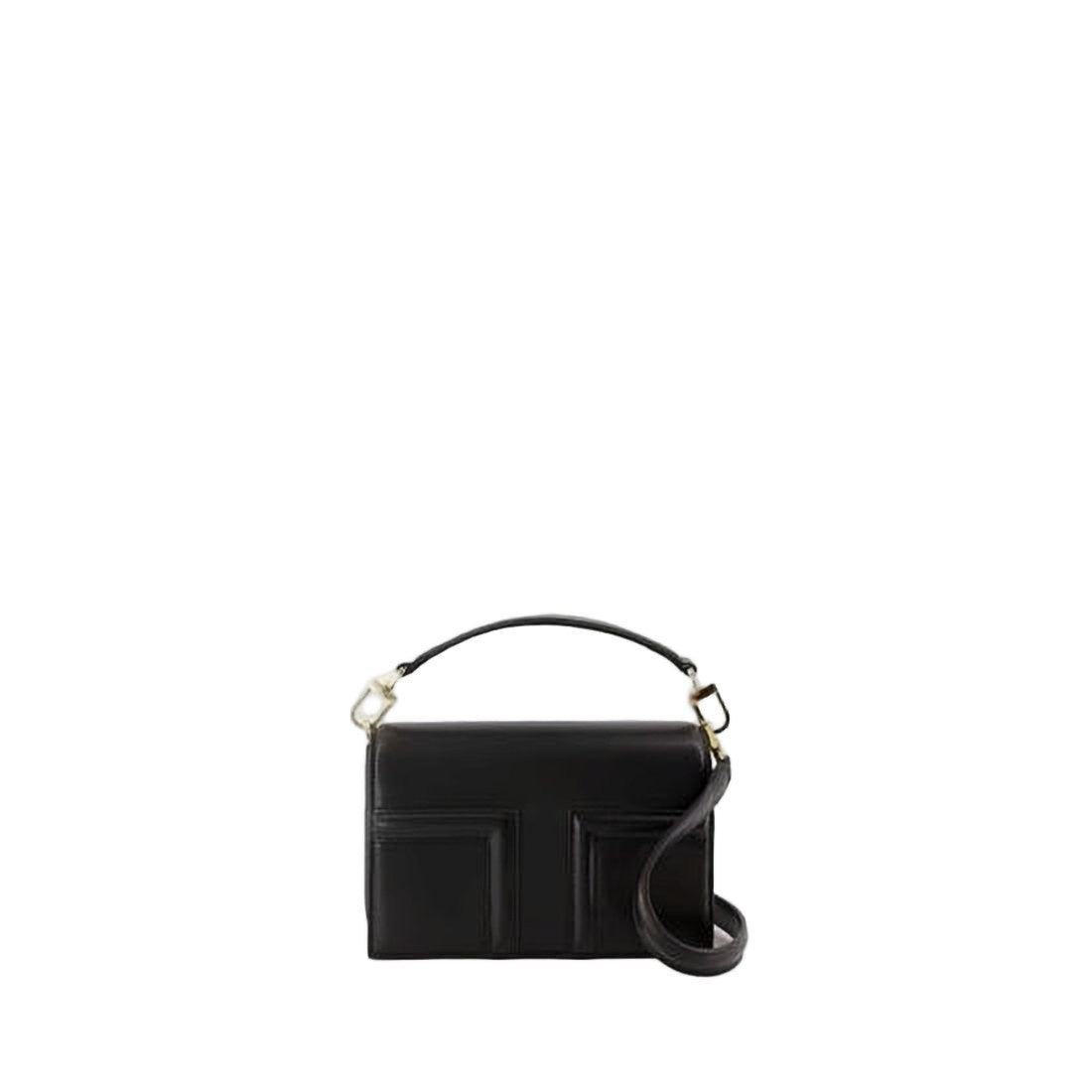 Totême Structured Black Leather Shoulder Bag