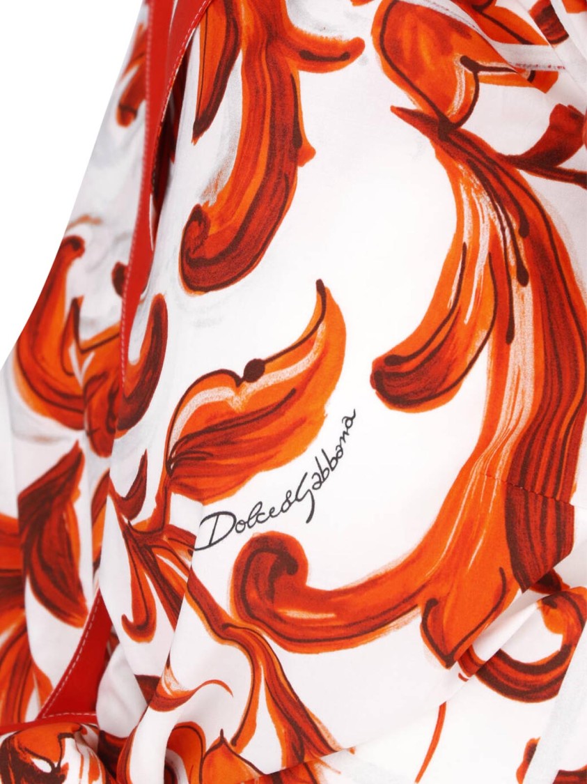 Dolce & Gabbana Multicolor Majolica Printed Crop Shirt