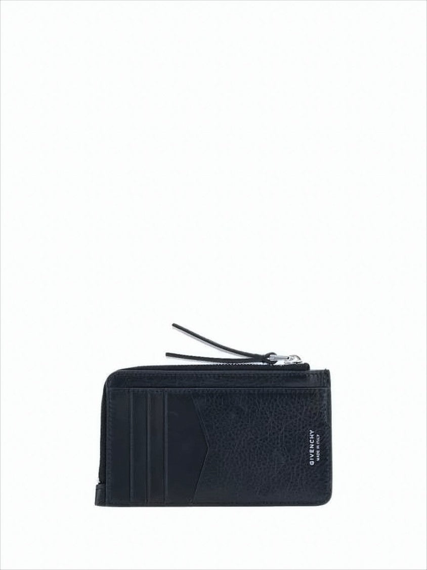 Givenchy Rectangular Black Cowhide Leather Wallet With Zip Closure