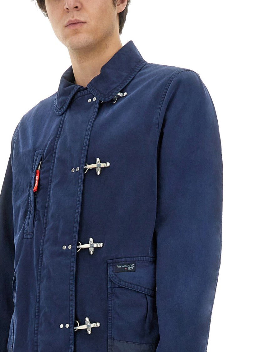 Fay Relaxed-Fit Jacket With Button-Up Front