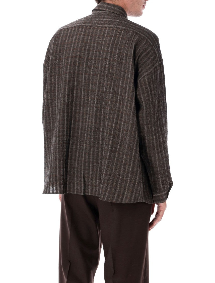 Sunflower Stable Textured Checkered Cotton-Blend Casual Shirt
