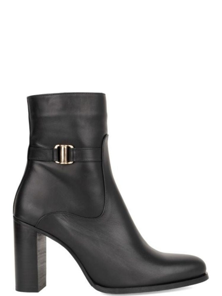 Sergio Moretti 554 006 Metallic Buckle Smooth Leather Ankle Boots