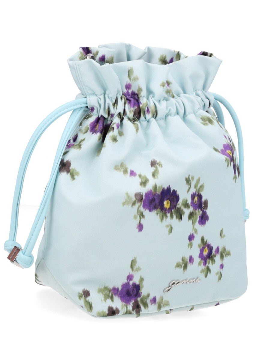 Ganni Light Blue Recycled Polyamide Backpack