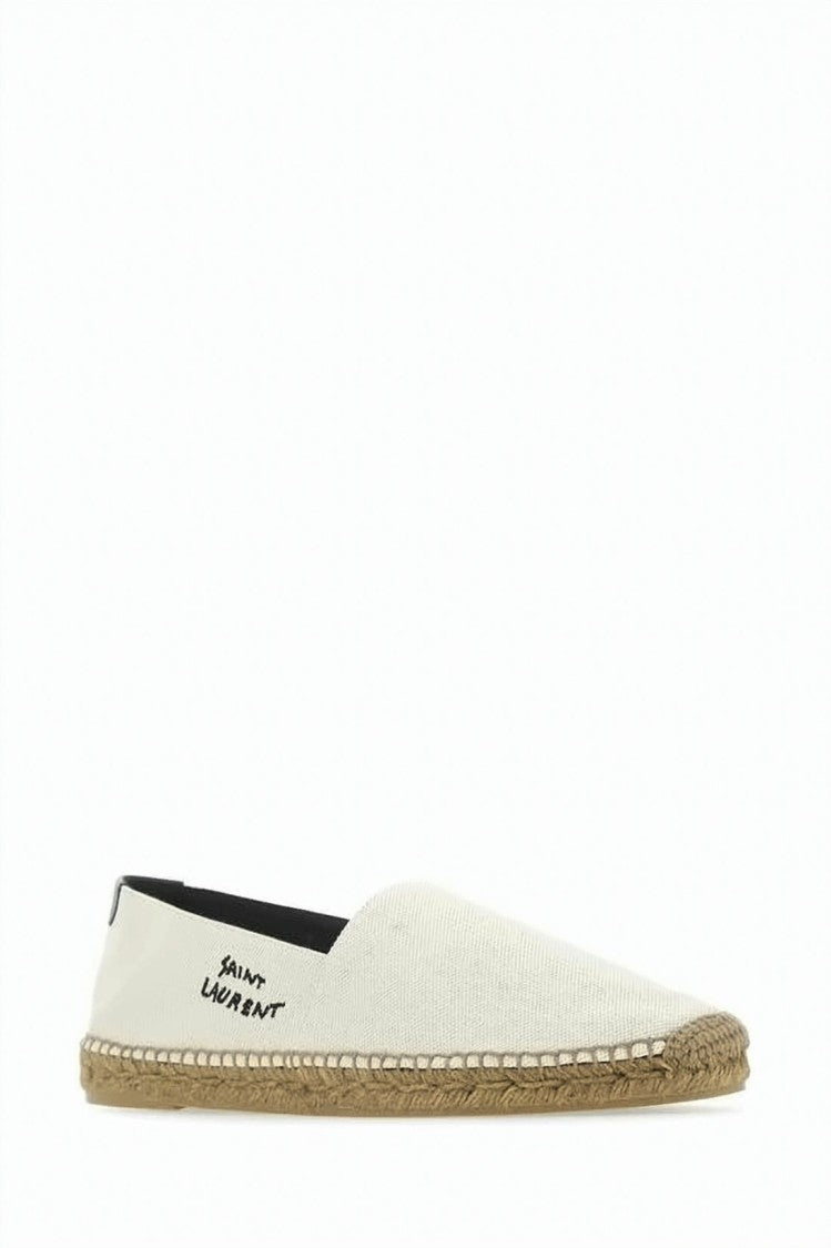 Saint Laurent Canvas Embroidered Espadrilles With Jute-Wrapped Sole