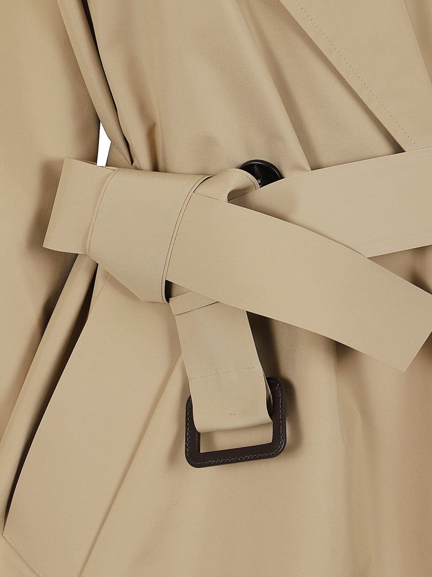 Max Mara Water-Repellent Short Trench Coat With Peak Lapels