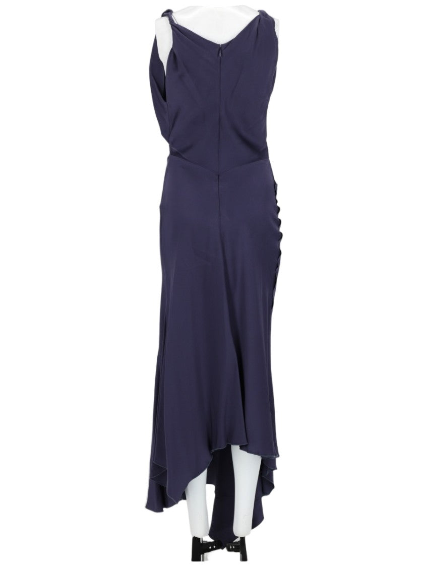 Victoria Beckham Posy Fitted Asymmetrical Midi Dress