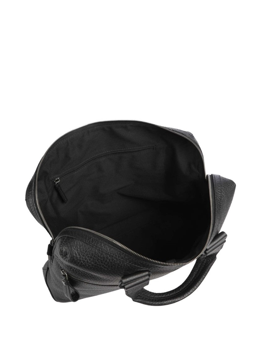 The Bridge Grained Calf Leather Shoulder Bag With Adjustable Strap