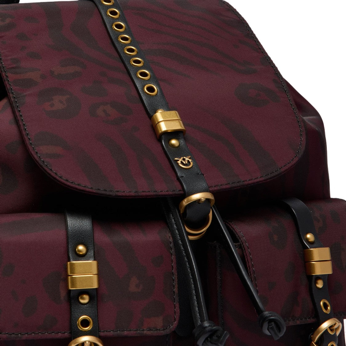 Pinko All-Over Animal Print Nylon Backpack