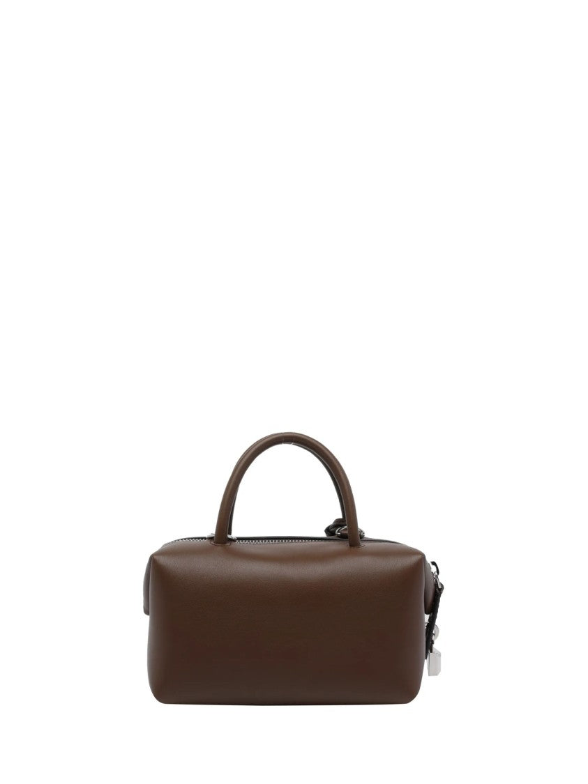 Max Mara Brown Logo Print Leather Tote Bag