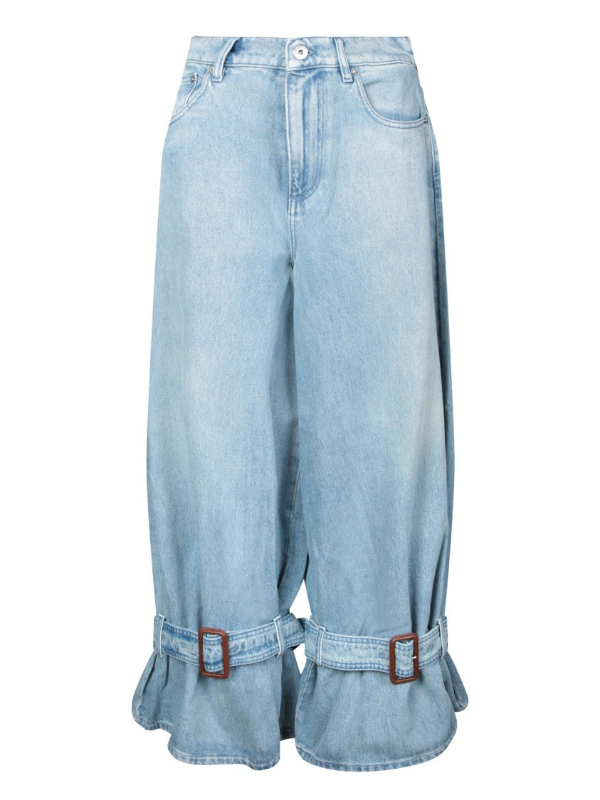 J. W. Anderson High-Waisted Wide-Leg Jeans With Adjustable Ruffled Cuffs