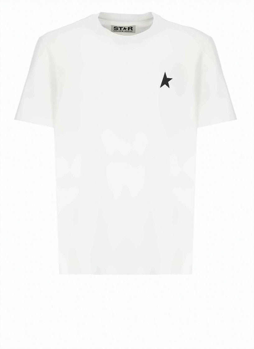 Golden Goose Short-Sleeve Cotton T-Shirt With Discreet Star Graphic
