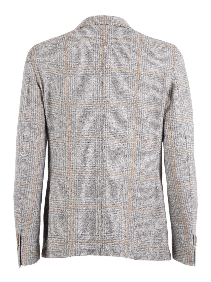 L.B.M. 1911 Check Pattern Notch Blazer