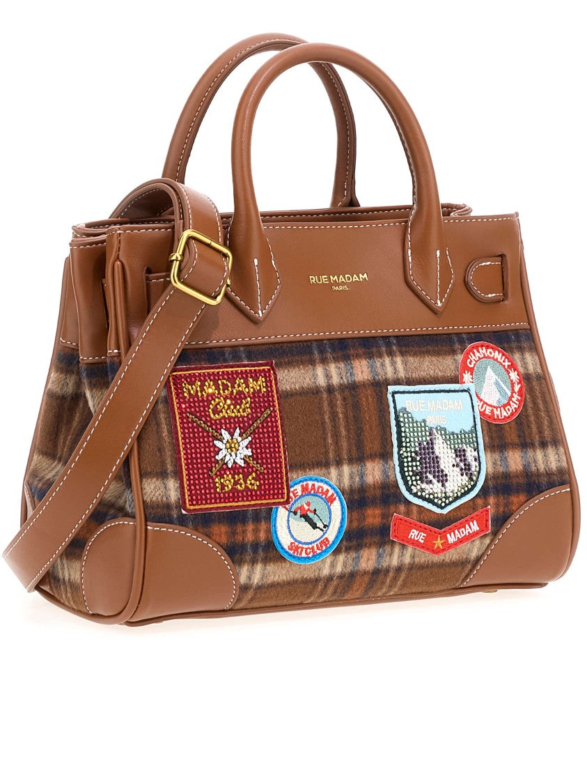 Rue Madam Paris Mini Tote Bag With Structured Silhouette And Embroidered Patches