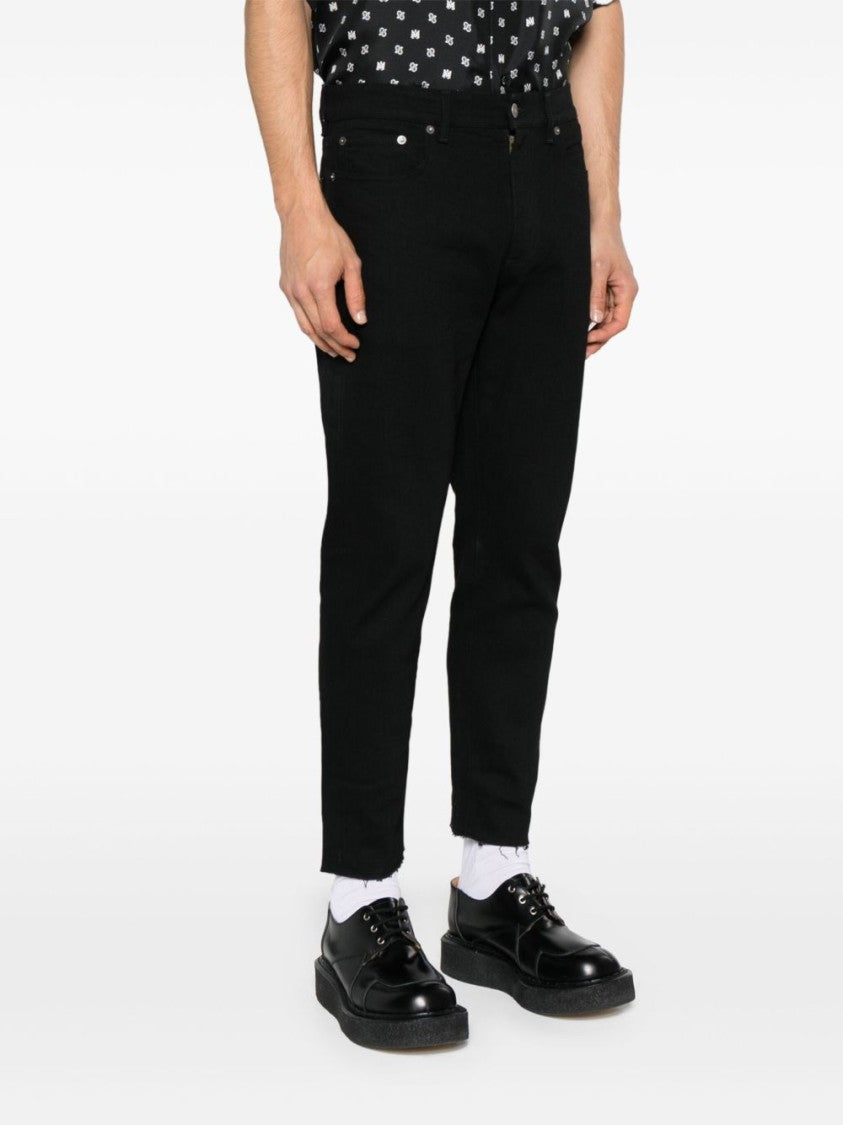Golden Goose Slim-Fit Black Stretch-Cotton Denim Jeans With Raw-Cut Hem