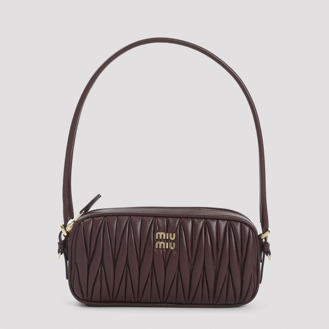 Miu Miu Bordeaux Lamb Leather Shoulder Bag