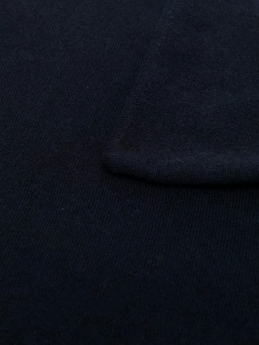 Jil Sander Deep Navy Cashmere Scarf With Subtle Cable Knit