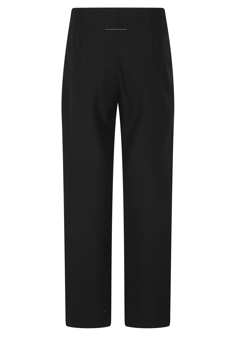 Mm6 By Maison Margiela Black High-Waisted Darter Straight-Leg Pants