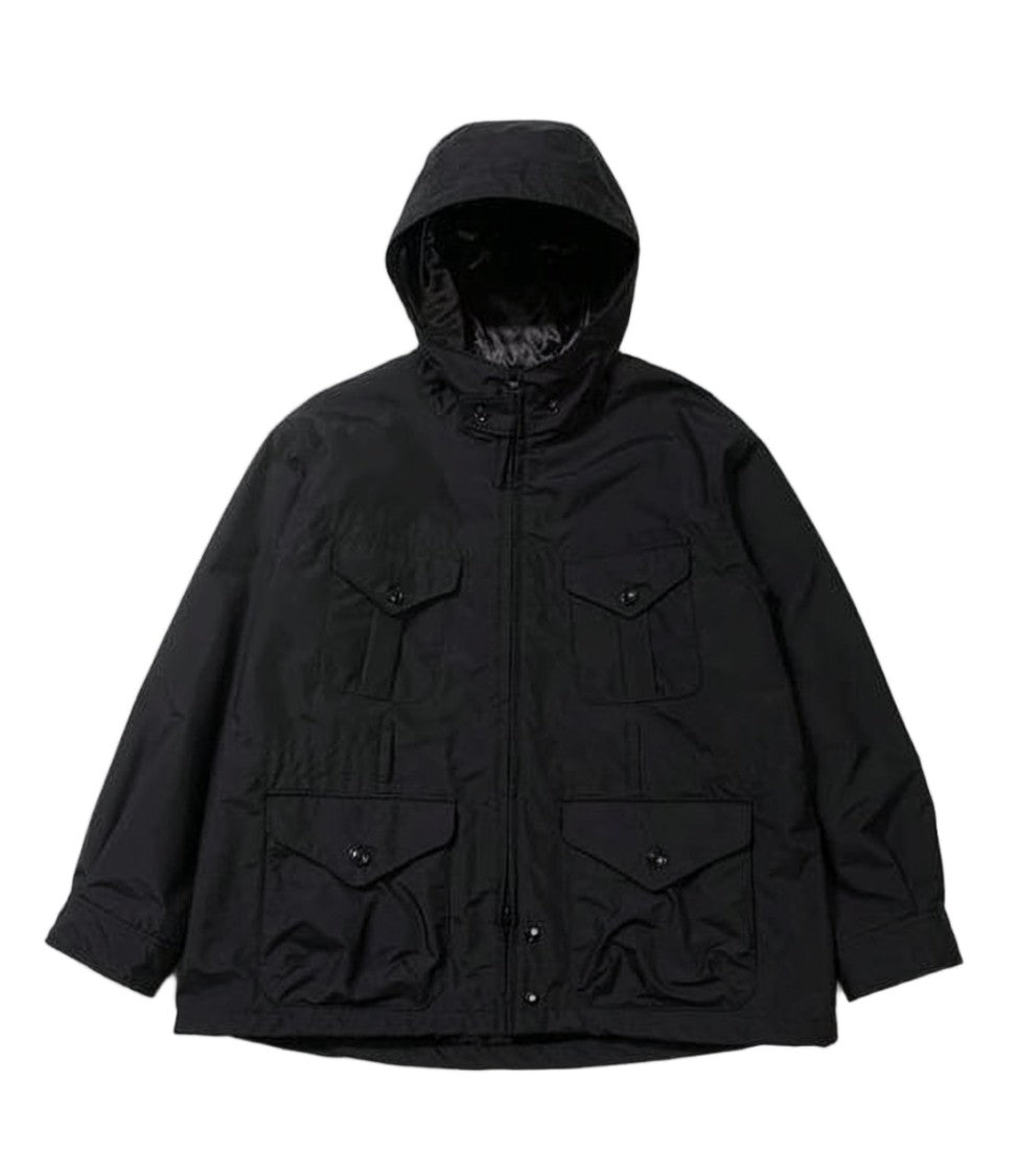 Engineered Garments Black Hooded Jacket With Adjustable Cuffs And Flap Pockets