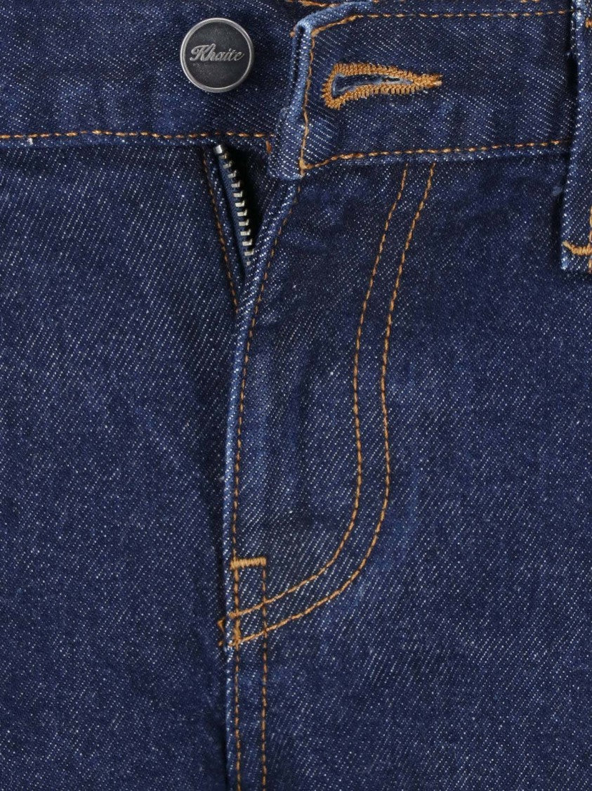 Khaite Wide-Leg Denim Jeans With Cuffed Hem And Five-Pocket Design