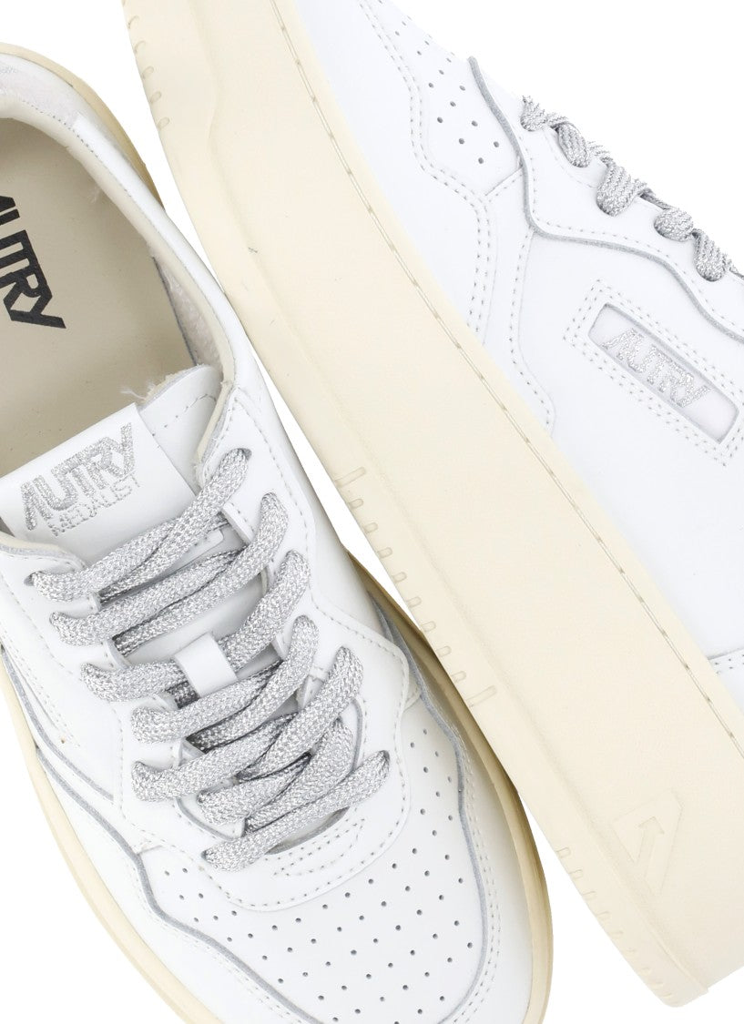 Autry White Platform Low Leather Sneakers