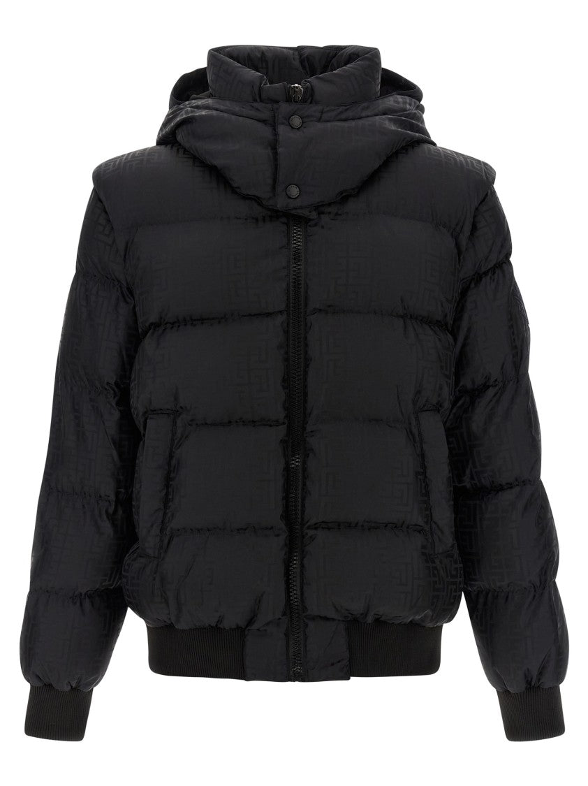 Balmain 'Monogram Pb Labirinto' Down Jacket